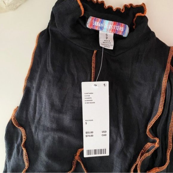 Urban Outfitters | UO Deja Seamed Mini Dress Sleeveless Ribbed Black New Small - Picture 11 of 13